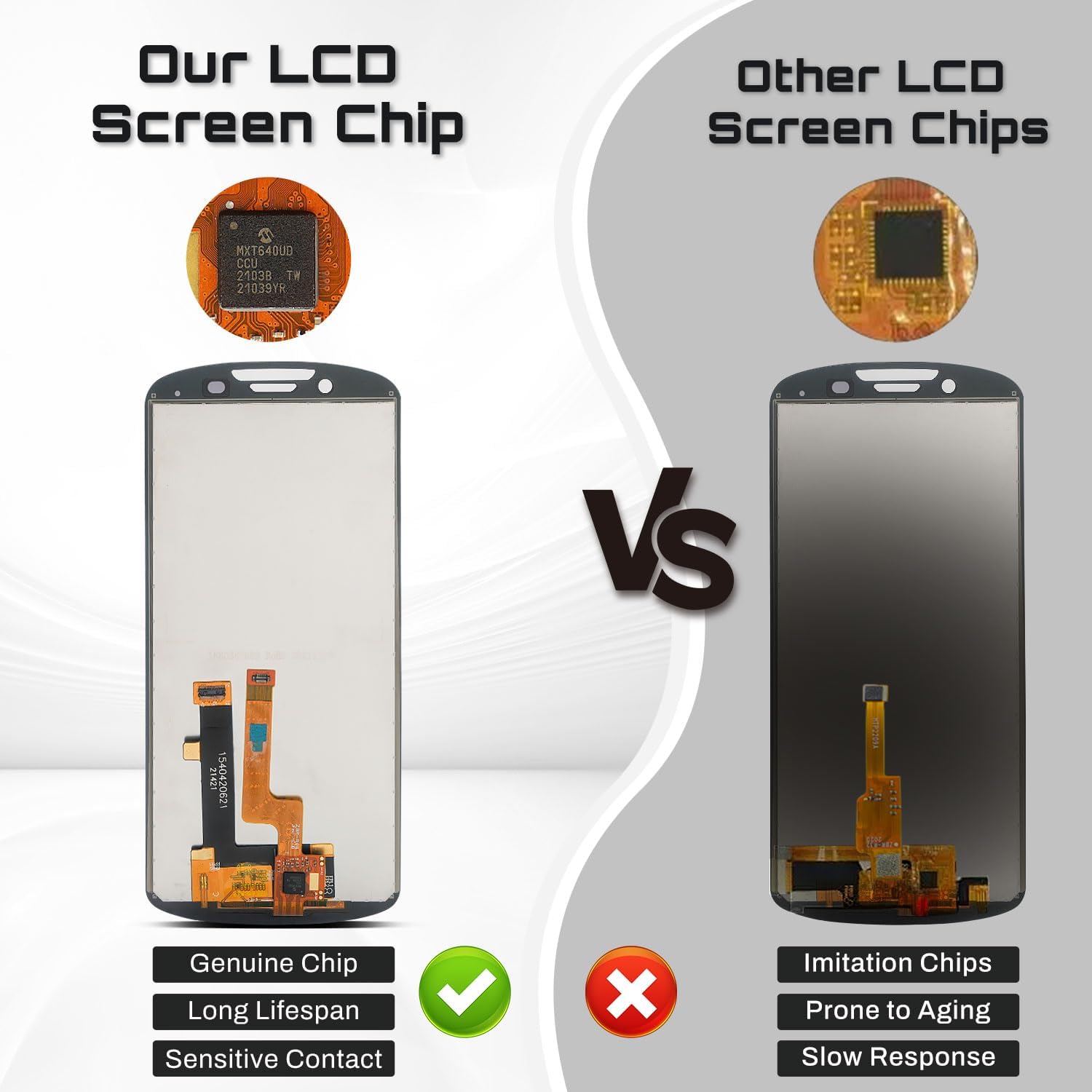 LCD Screen Replacement for Zebra TC53 TC58 TC73 TC78 - LCD Touch Display Digitizer Assembly Compatible with Handheld Android Barcode Scanners