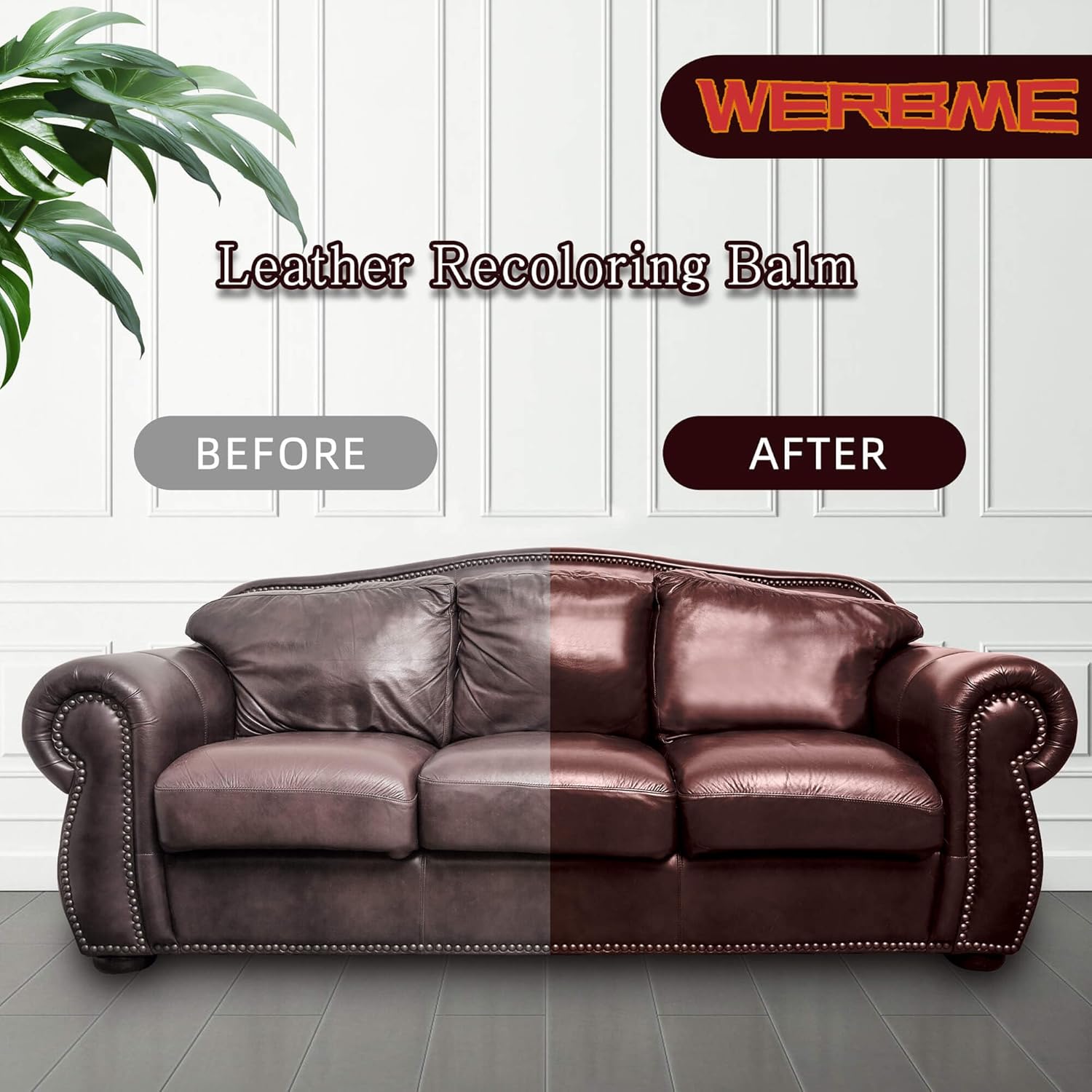 Leather Recoloring Balm & Color Restorer - 10OZ Multipurpose Dye & Paint for Faded Leather Couches, Car Seats, Shoes | Fix Scratches on Clothing, Furniture & Accessories(Black) - Image 2