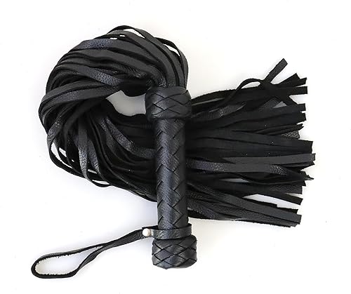 Miniatura 57 de Látigo de caballo suave hecho a mano, herramientas de cuero genuino de 19.7 y 27.6 pulgadas, esencial para entrenamiento y equitación ecuestre