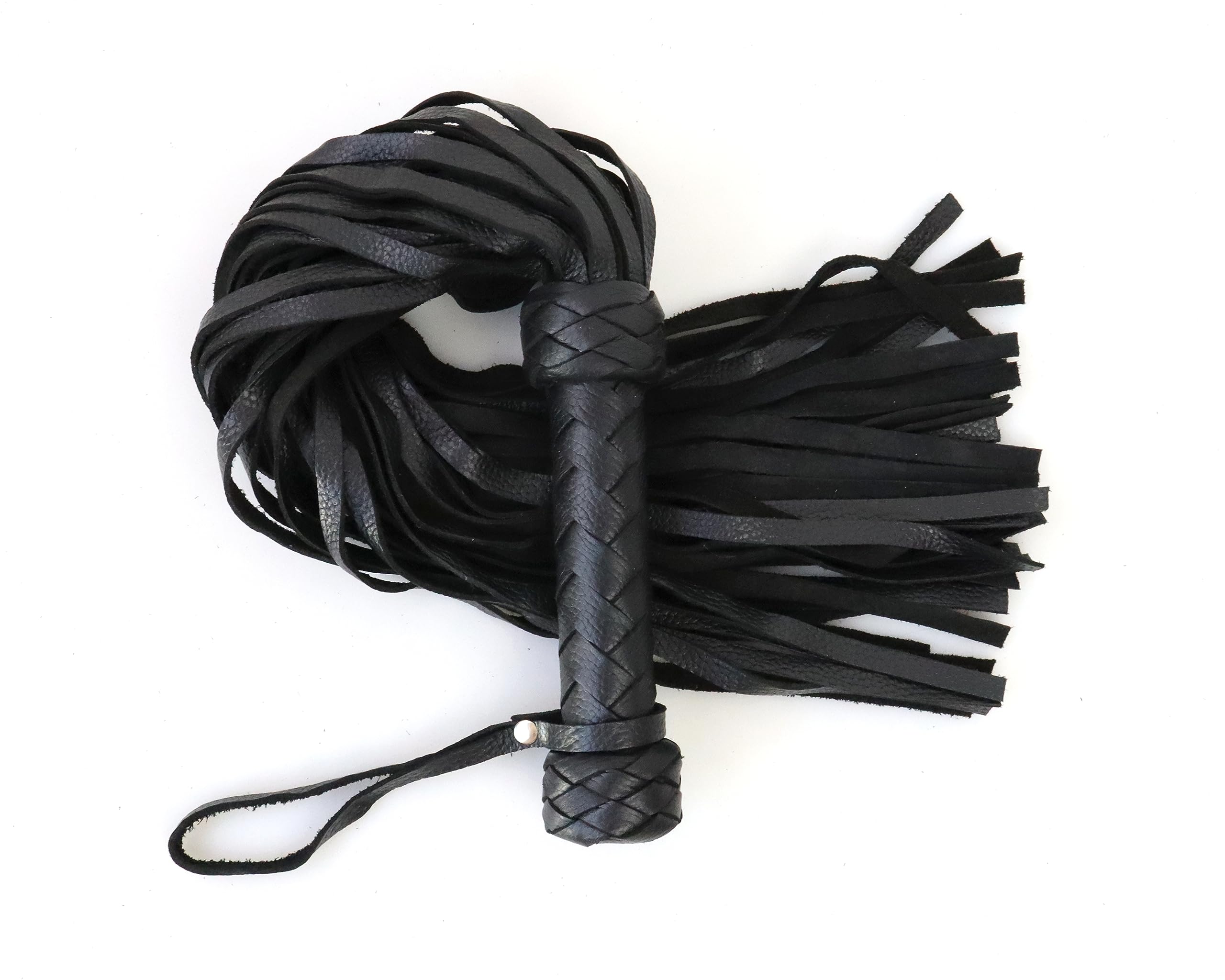 Handcrafted Gentle Horse Whip - 19.7 and 27.6 Inches Genuine Leather Ridint Tools - Thick Equestrian Training and Riding Essential