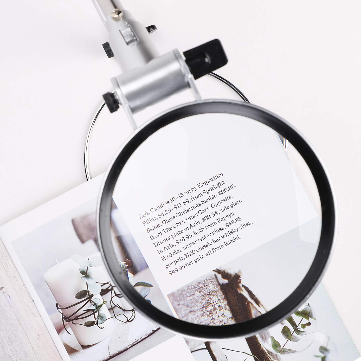 Amazon | 折りたたみルーペ 卓上スタンドルーペ LEDライト付き 拡大鏡