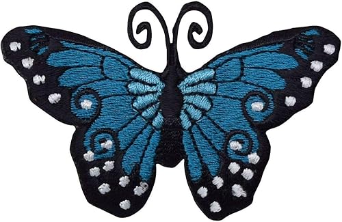 Miniatura 1 de Mariposa monarca, bordado, parche para planchar (verde azulado)