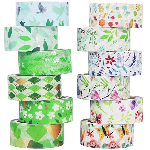 Miniatura 1 de YUBBAEX Poetic - Juego de cintas Washi de oro VSCO floral de papel de aluminio plateado decorativo para artes, manualidades, suministros de diario,