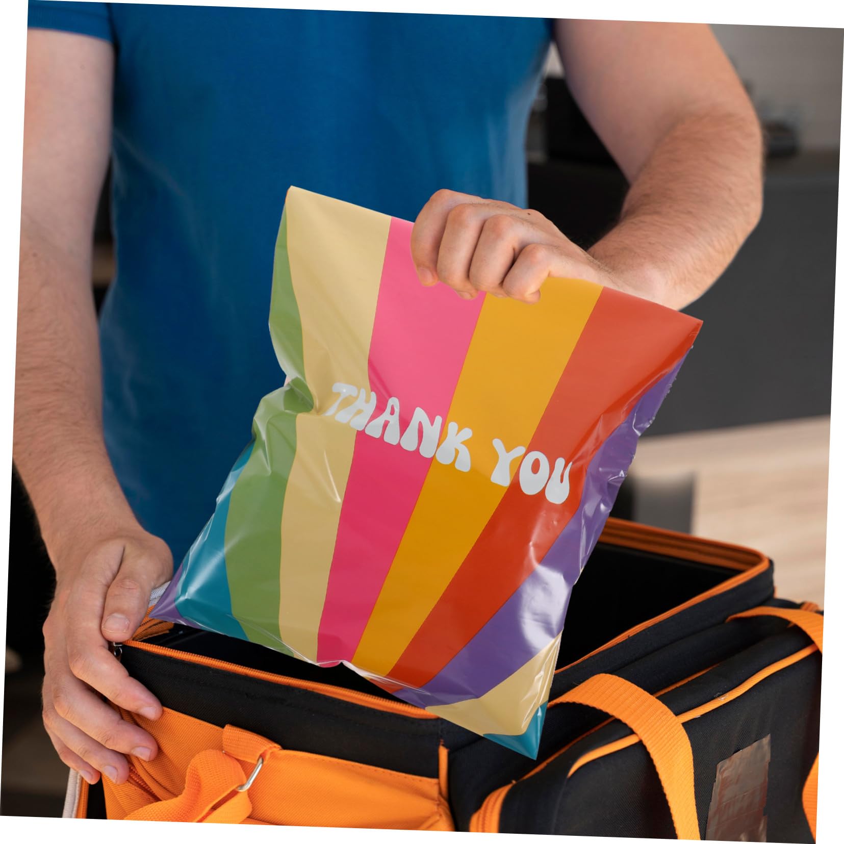 100 Stück Versandtaschen 25,5x33 4cm Selbstverschließende Poly Mailer Regenbogen Briefumschläge für Sicheren Versand Büro und Versand