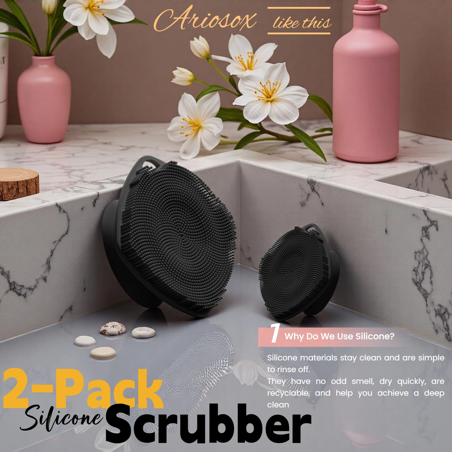 Silikonowy peeling do ciała z przyssawką, delikatna tekstura złuszczający peeling do ciała dla mężczyzn i kobiet na wrażliwej skórze, budująca piana, głębokie oczyszczanie skóry (body +