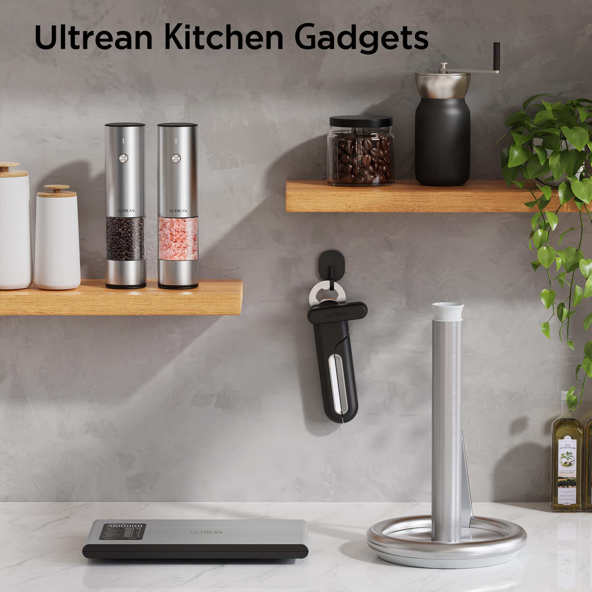Ultrean - Báscula inteligente de cocina con calculadora nutricional, APP para seguimiento de calorías y macronutrientes, con IA, seguimiento de objetivos, báscula digital de calorías para perder peso