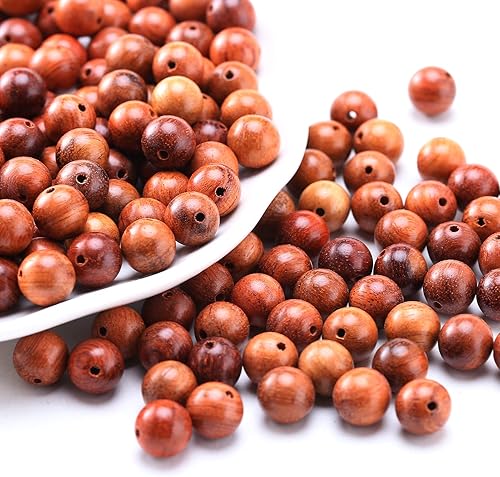 Miniatura 9 de 200 cuentas naturales de madera natural, hechas a mano, pulidas, espaciadoras, cuentas sueltas de madera para hacer joyas, manualidades hechas a