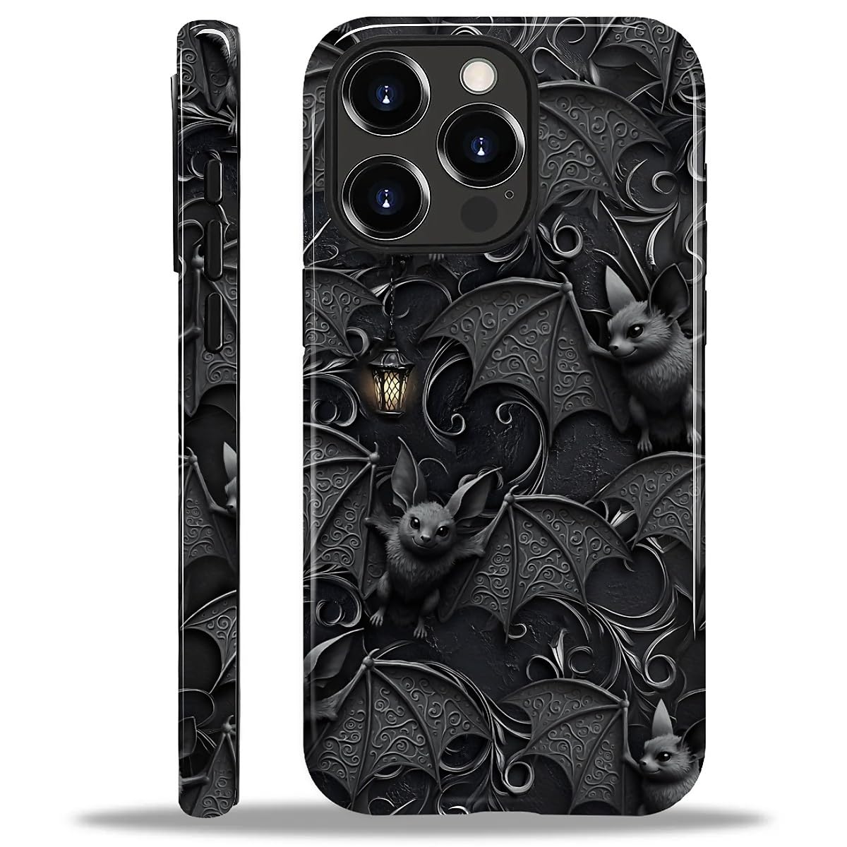 for iPhone 14 Pro Case for Women Girl Men Boy, Compatible with MagSafe, Shockproof Soft Silicone & Hard PC Shell Protective Case for iPhone 14 Pro - Gothic Look Bat Dark Aesthetic Gothic Look Bat Dark Aesthetic IPhone 14 Pro