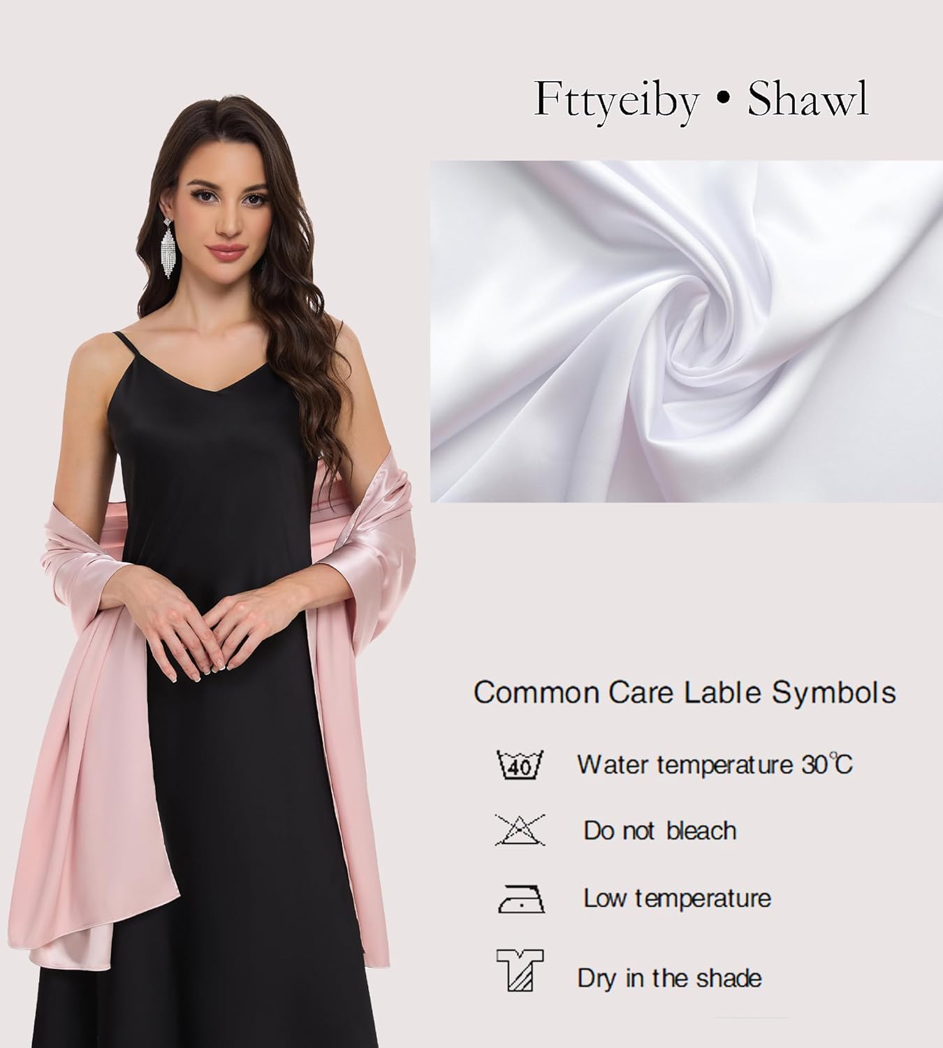 Shawls and Wraps for Evening Dresses Satin Shawl Wraps for Women Wedding Formal Shawl - Image 2