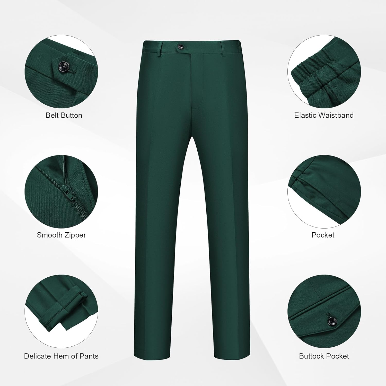 WULFUL Men's 2 Piece Slim Fit Suit Set One Button Blazer Jacket Pants Tuxedo Set for Party, Wedding and Business