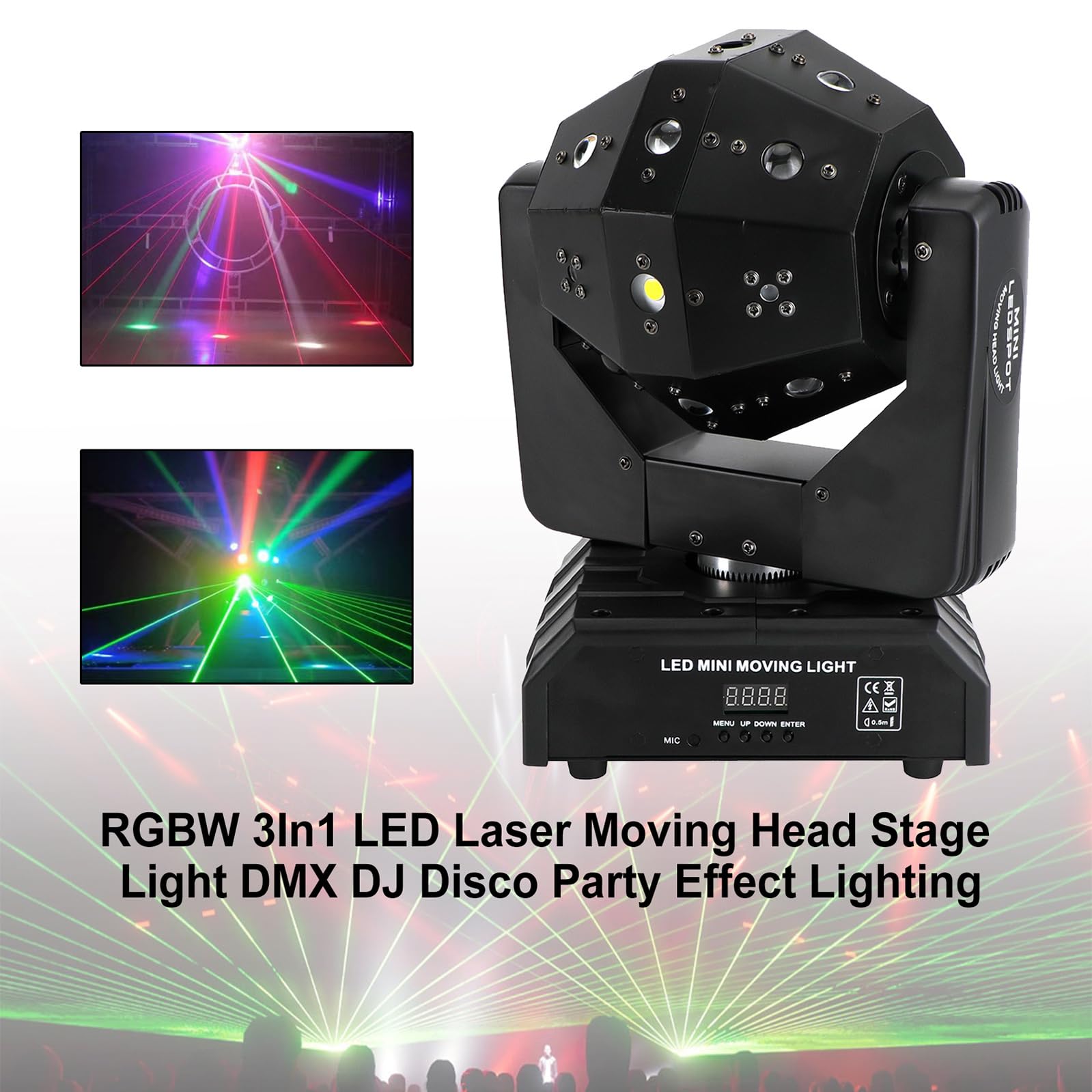 Bruce & Shark RGBW 3In1 LED Laser Moving Head Stage Light DMX DJ Disco Party Effektbeleuchtung 120W