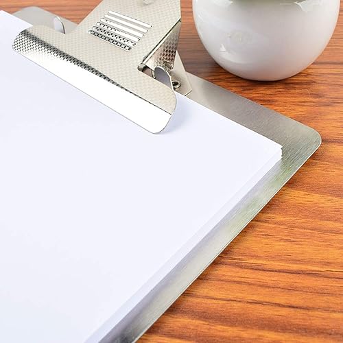 Miniatura 4 de Portapapeles de almacenamiento de acero inoxidable A4, carpeta de archivos para enfermeras, estudiantes y oficinas, duradero y cómodo