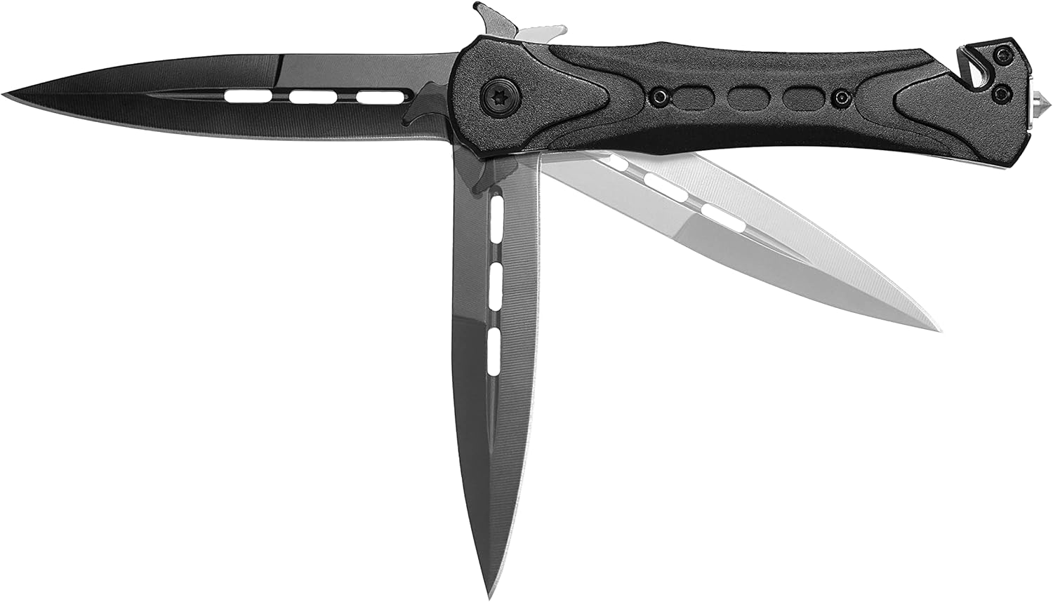 RGNINE 2 Pack Pocket Hunting knives Folding Knife With 3.25" Stainless Steel Black Blade - Pack Of 2