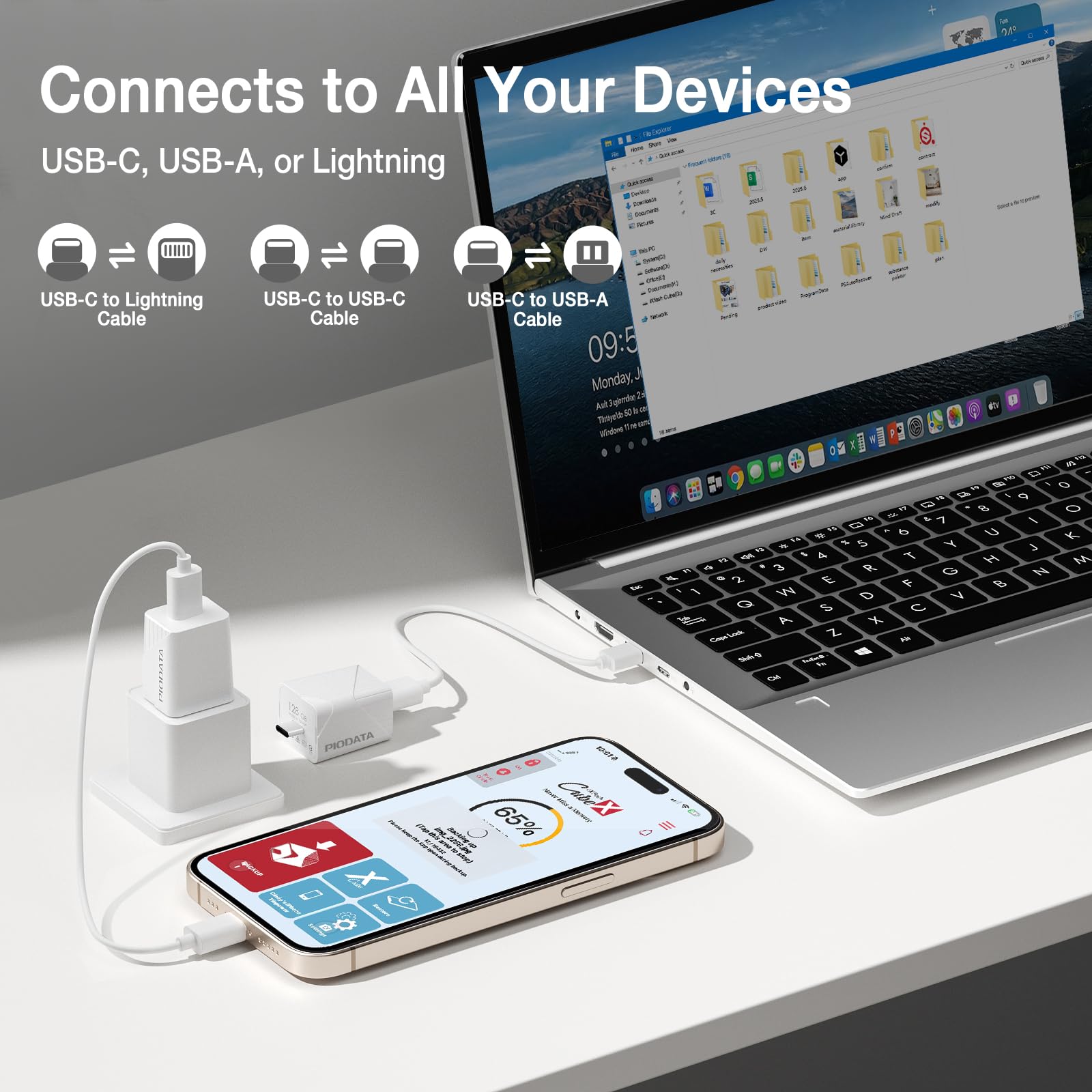 Amazon.co.jp: Piodata iXflash Cube 128GB USBフラッシュドライブ