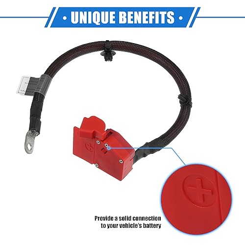 Miniatura 3 de VekAuto Cable de terminal de batería positivo para automóvil compatible con BMW X7 2019-2023, fusible rojo de plástico duradero, cable de soplado,