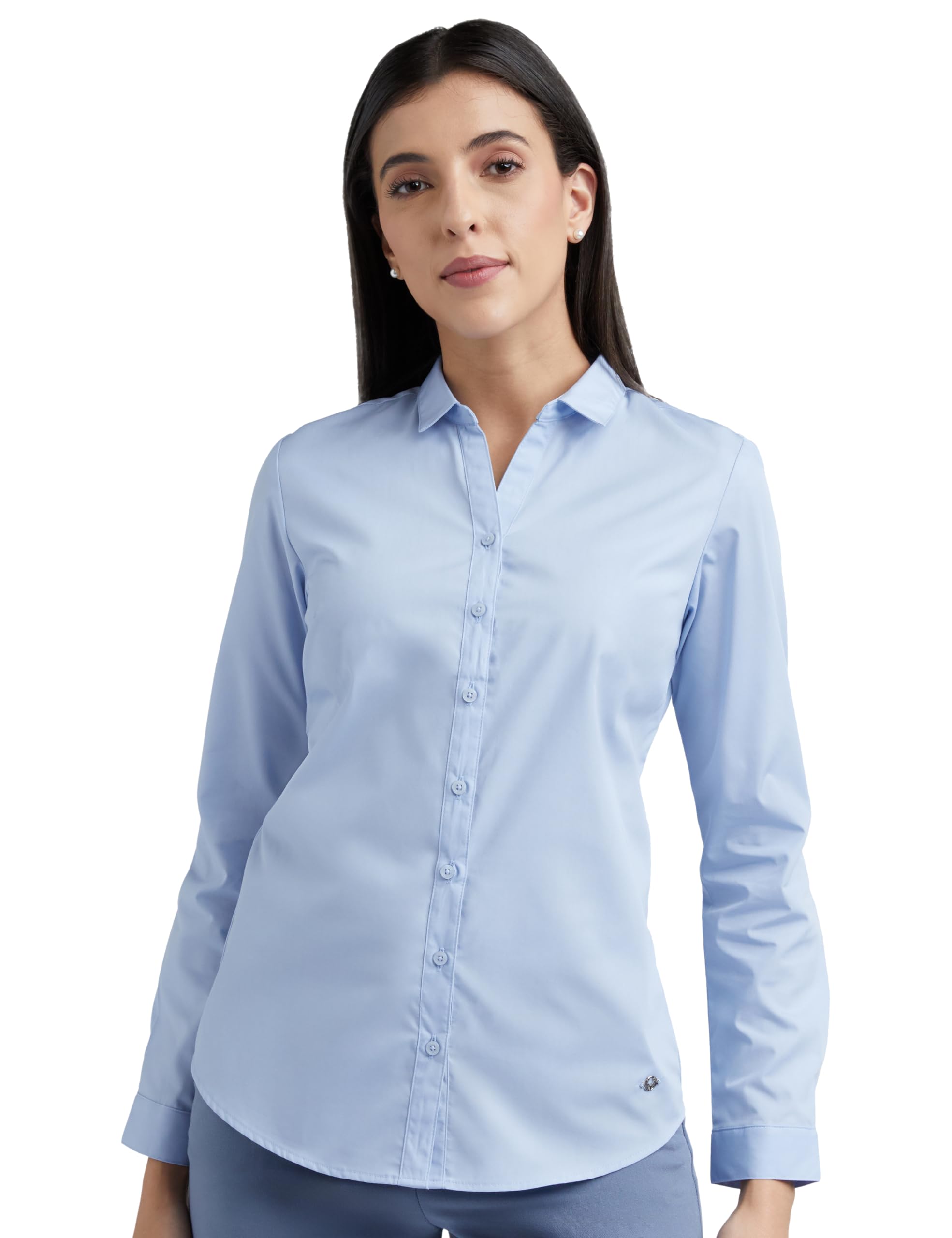 allen solly Women's Cotton Solid Classic Fit Shirt-picture-21
