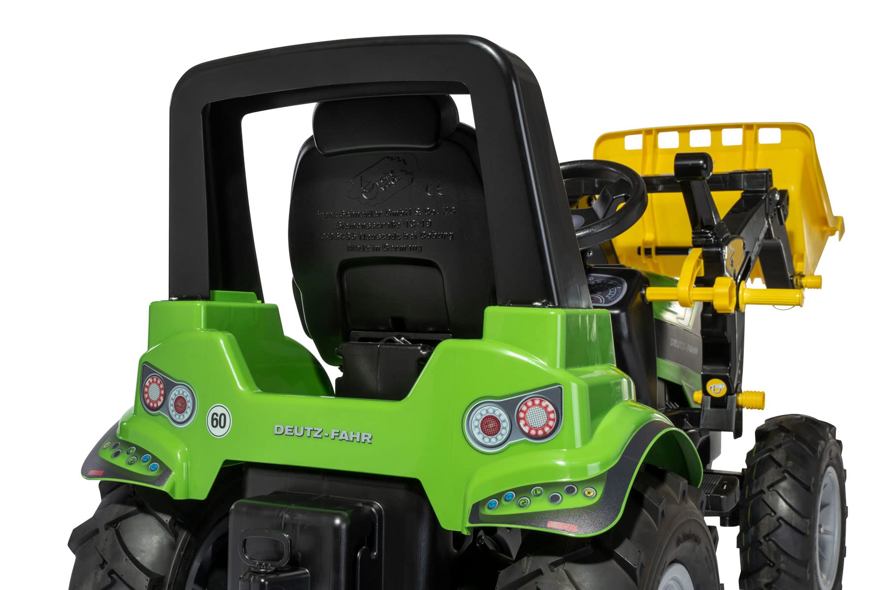 Rolly Toys 730094 rollyFarmtrac Deutz Agrotron 8280 TTV Tretfahrzeug (inkl. rollyTrac Lader, von 3-8 Jahre, Sitz längen-und höhenverstellbar, Luftbereifung), Groß