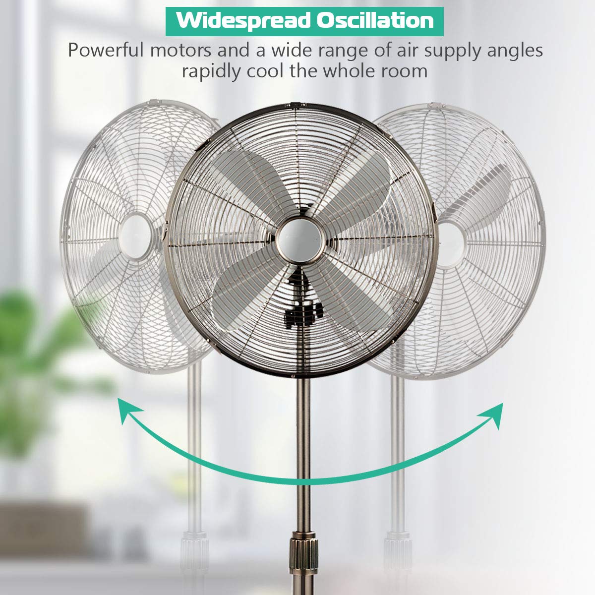 Buy Tangkula 18Inch Metal Pedestal Fan, Industrial Metal Standing Fan