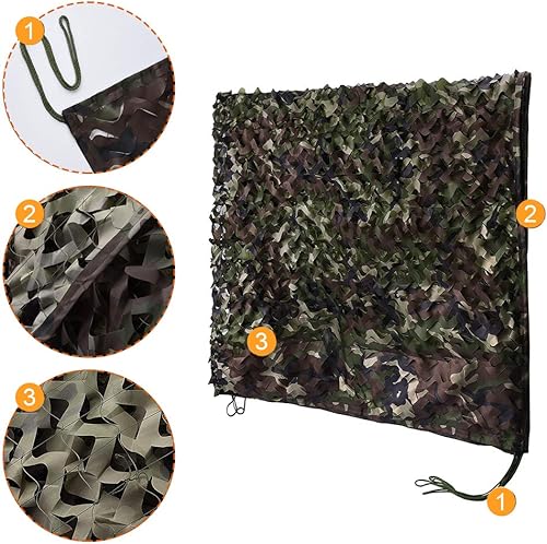 Miniatura 3 de HYOUT Red de camuflaje de camuflaje a granel para persianas de caza, parasol Ghillie, camping, decoración de fiesta militar