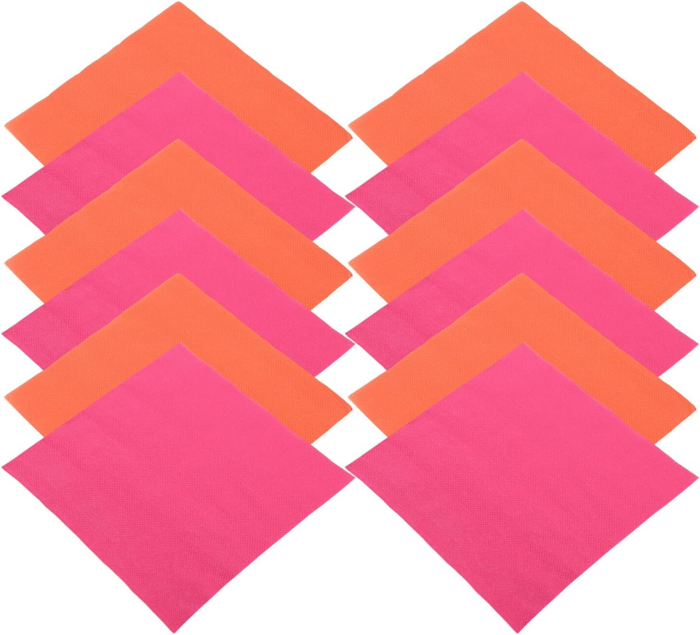 Colored Birthday Party Paper Napkins, 80pcs Disposable Decorative Paper Towels in Rose Pink and Bright Orange for Wedding, Dinner, and Event Table Supplies