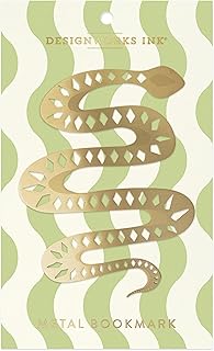 DesignWorks Ink Metal Bookmark – Cute Gold Snake Page Marker for Book Lovers & Readers – Thin, Flexible Brass for Journals, Notebooks & Books - Mr. Slithers