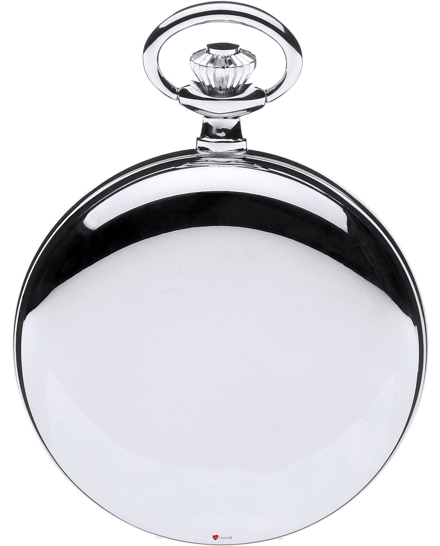 I LUV LTD Polished Full Hunter Pocket Watch with 17 Jewel Mechanical Chrome - Presentation Box