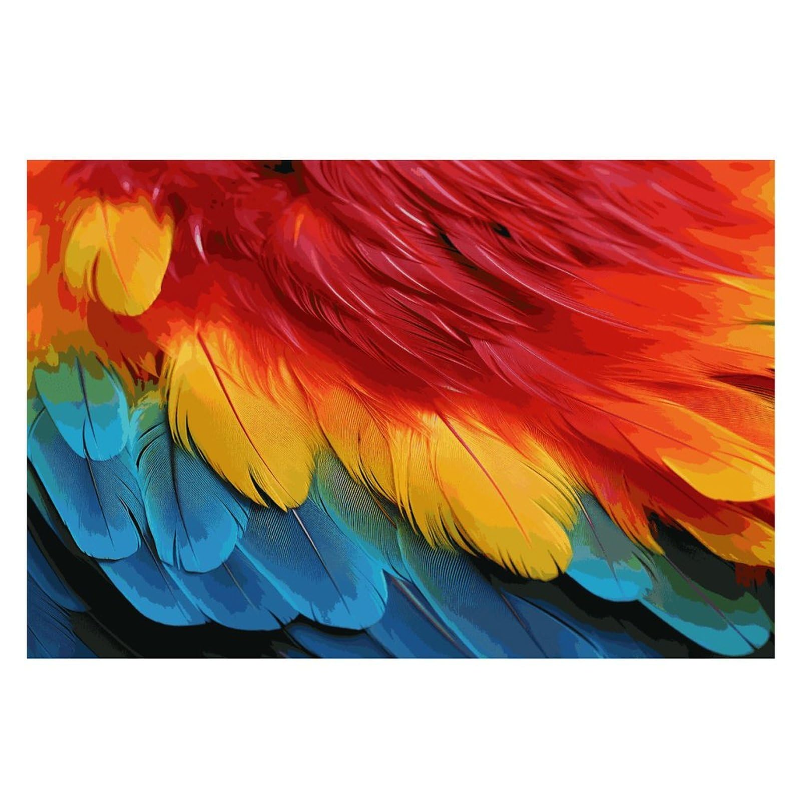 Fantastic Parrot Feather Placemats Easy Clean Washable Flax Table Mats Heat Resistant Non-Slip Dining Table Cloth Place Mats for Kitchen Dining Decor Party Outdoor 12 * 18 in