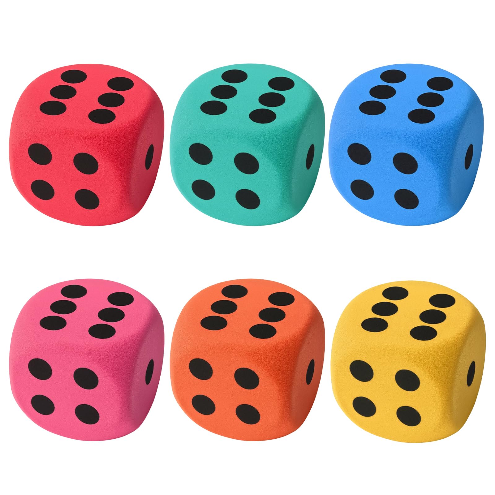 6 Pcs Large Dice, 3.8CM Large Foam Dice Set
