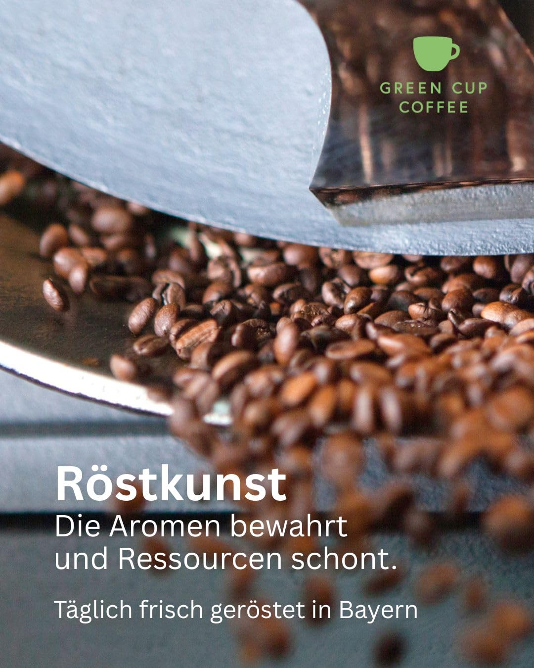 Green Cup Coffee Serena | Entkoffeinierte Kaffeebohnen Ganze Bohnen 1 kg | 100% Arabica Peru Bio | Mittlere Röstung Schokoladig Karamell Trauben | Vollautomat French Press Cold Brew