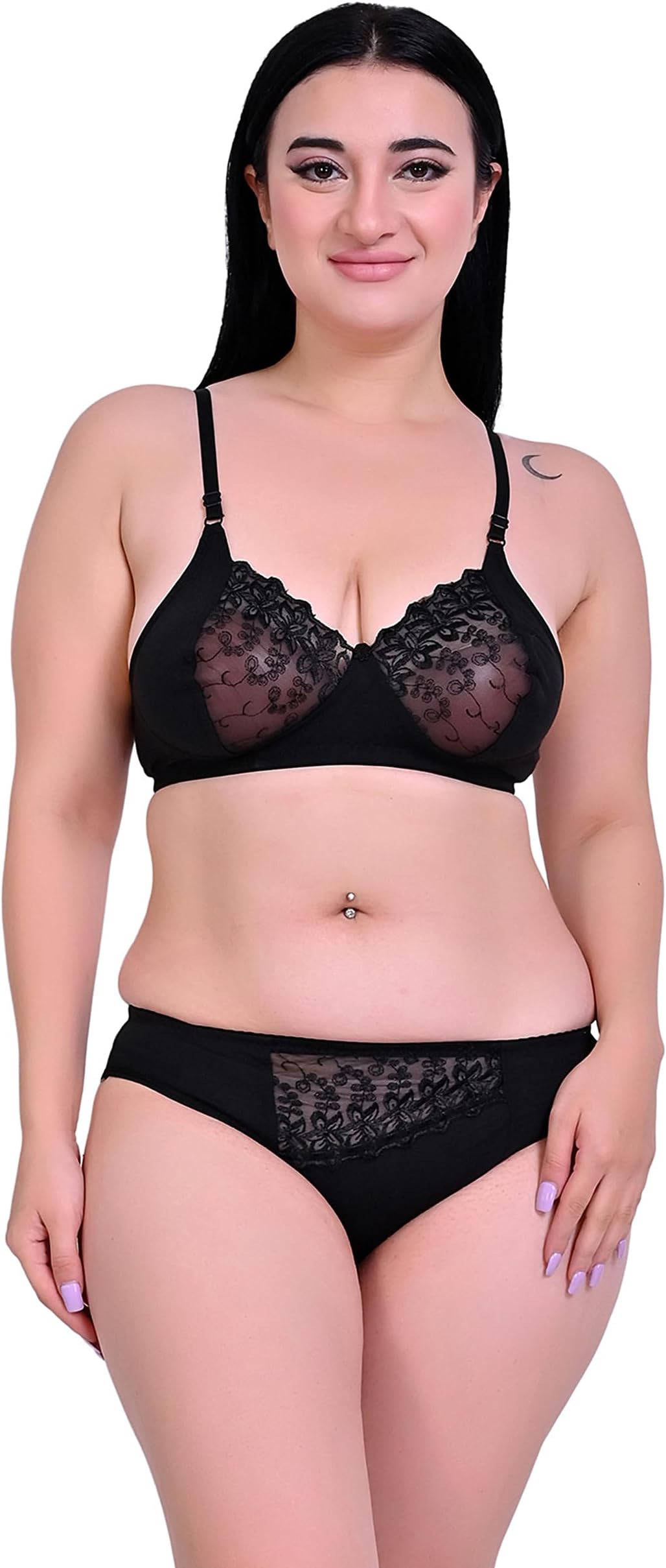 Piylu Women Lingerie Set Full Coverage Non-Padded Bra Panty Set Sexy Bra Panty Set Women