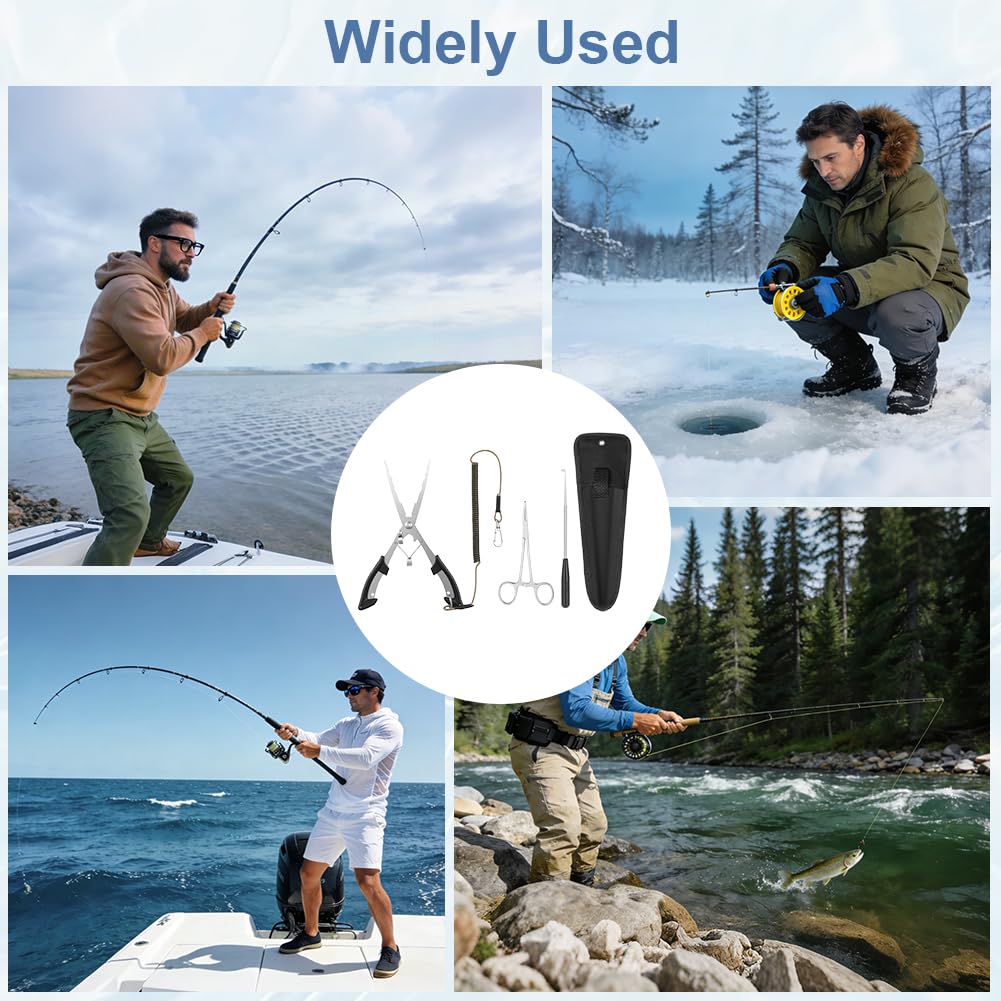Alicates de Pesca Multifuncionales de Acero Inoxidable y Aleación de Aluminio con Hebilla