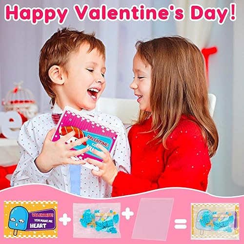 Miniatura 3 de Paquete de 24 tarjetas del día de San Valentín, bloque de construcción de comida rápida para niños, aula, intercambio de San Valentín, tarjetas de