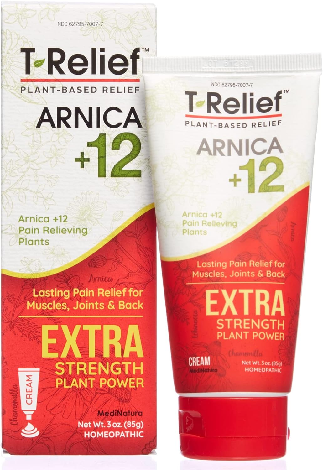 MediNatura T-Relief Extra Strength Pain Relief Arnica +12 Plant-Based Pain Relievers 100ct Tablets T-Relief Extra Strength Pain Relief 3oz Cream Bundle - Image 6