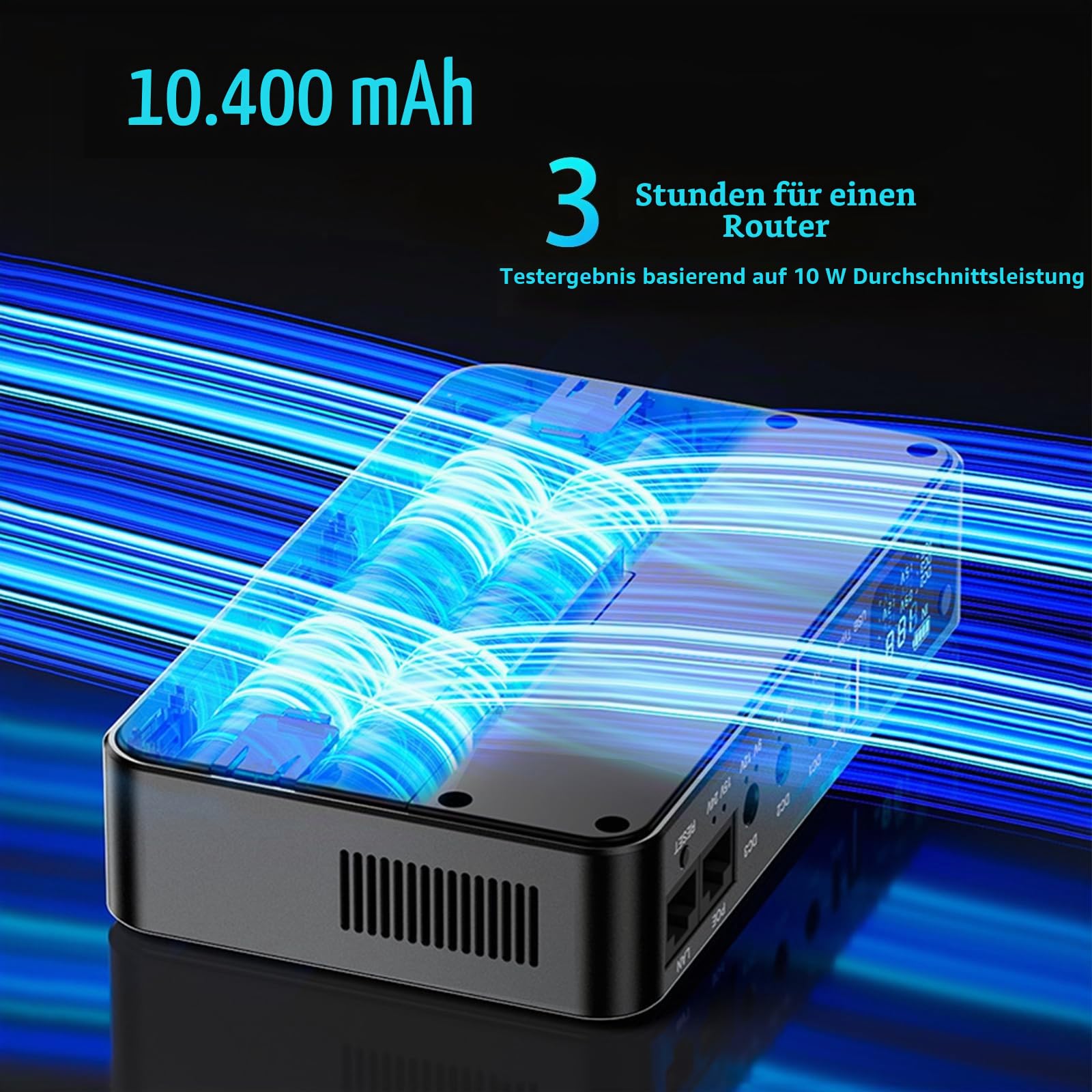 Mini UPS 12V 2A Router USV 10400mAh Unterbrechungsfreie Stromversorgung 9V 2A USB 5V 3,6A