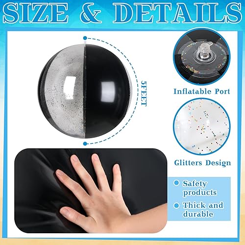 Miniatura 9 de Ceenna Pelotas inflables de playa grandes para fiestas de verano de 5 pies, bolas de piscina a granel, juguetes de piscina de PVC, bola gigante de