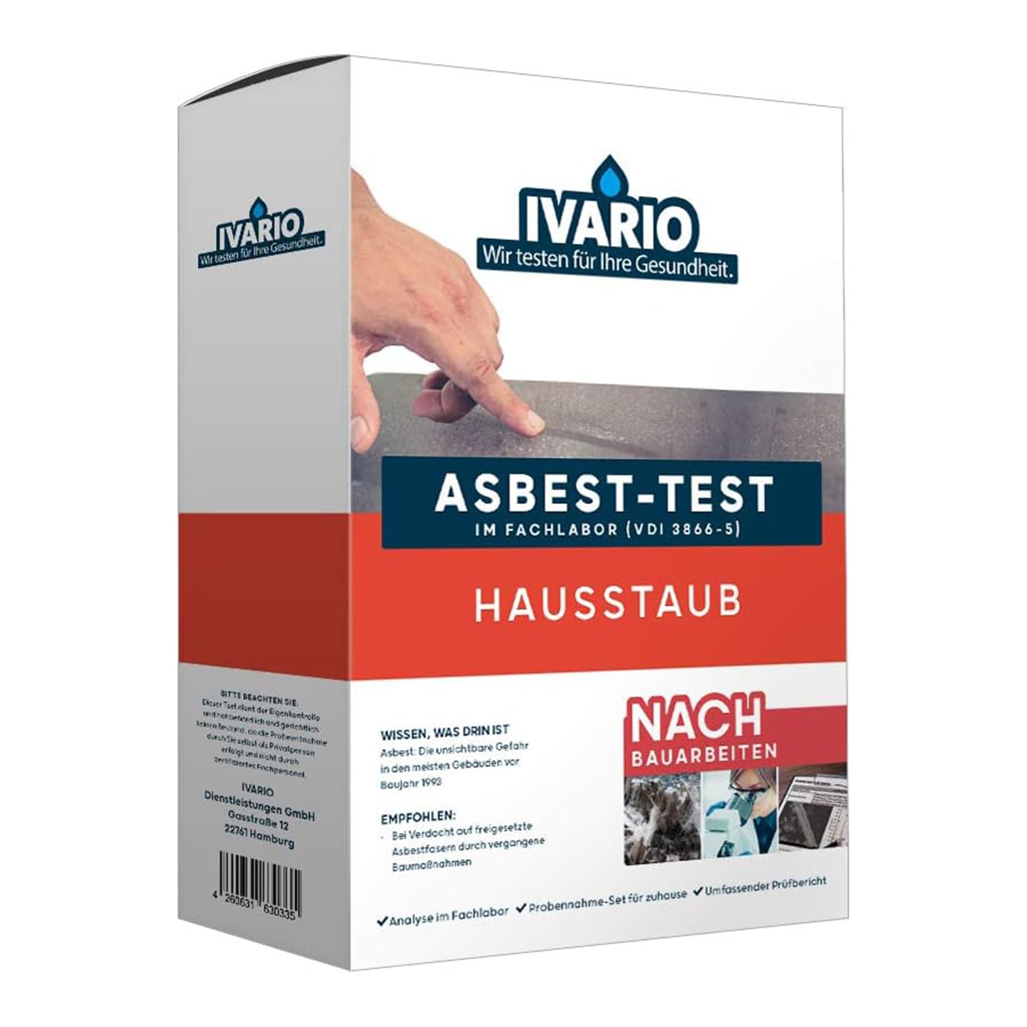 IVARIO Asbest-Test Hausstaub Raumluft Fachlabor Analyse
