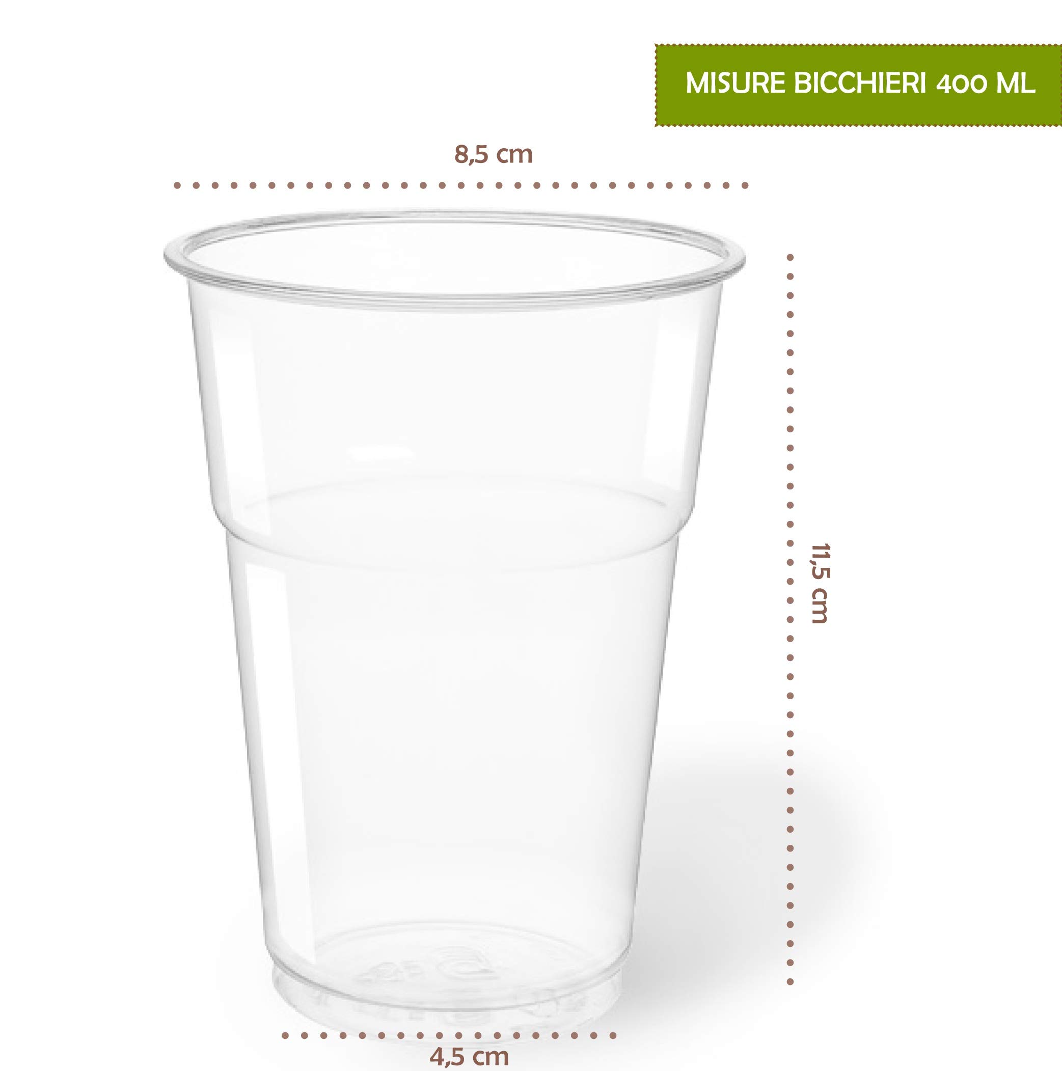 Kristallbecher aus biologisch abbaubarem und kompostierbarem PLA für Wasser und Getränke in verschiedenen Größen, umweltfreundlich und von höchster Qualität.
