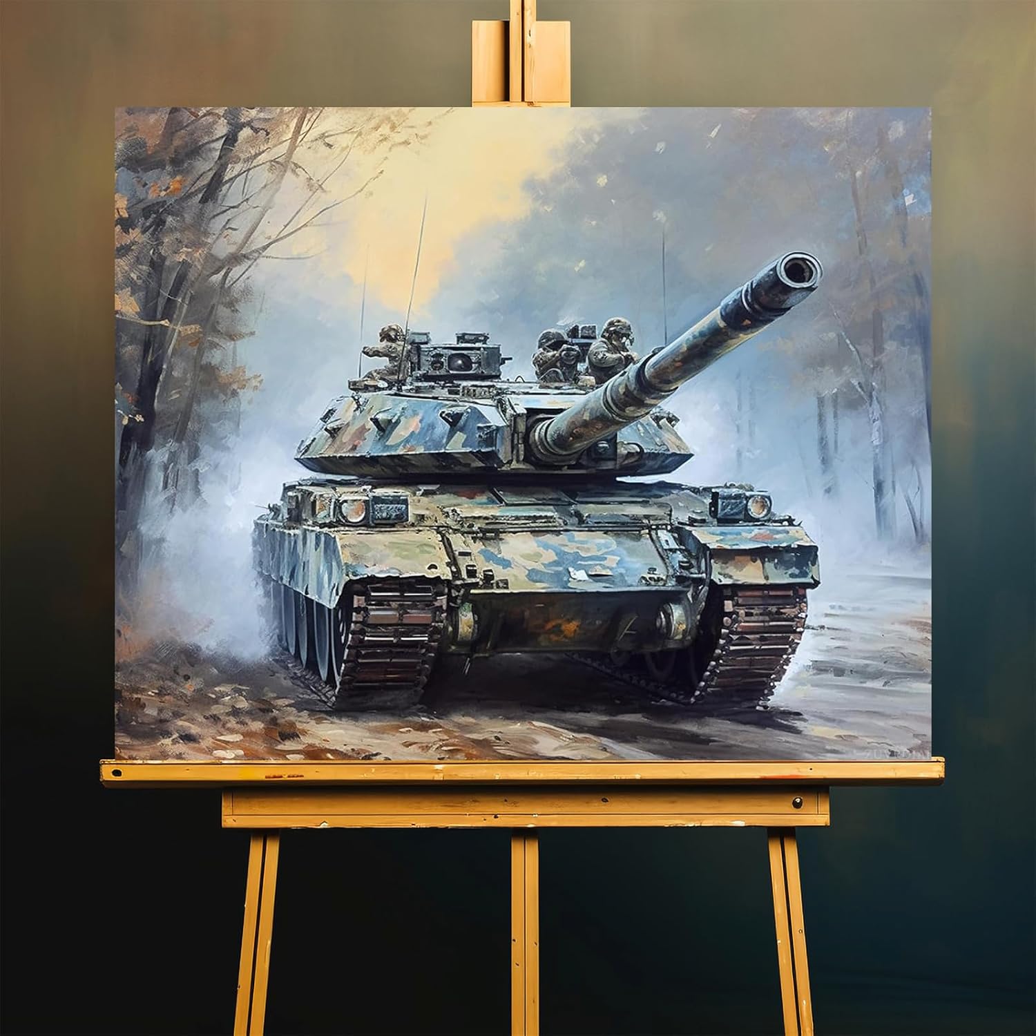 ZUVRDIAI Paint by Numbers for Adults Paint by Numbers Kits Retro Tank Art Oil Painting The Family Decorates Wall Decoration Gift 16x20Inch