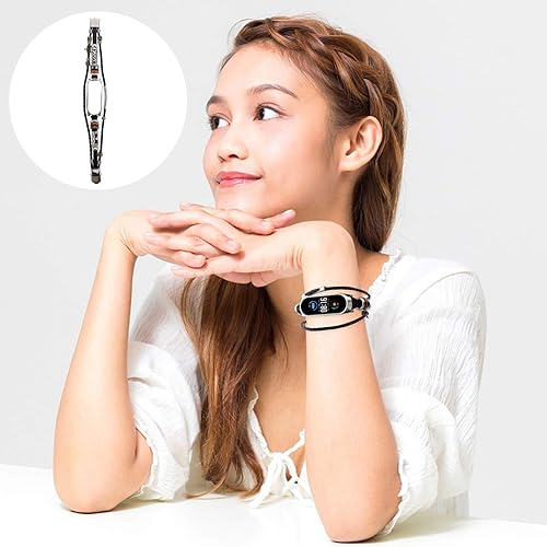 Miniatura 5 de UKCOCO Compatible con Xiaomi Mi Band 5 bandas de reloj de repuesto de metal retro con funda para mujeres y hombres