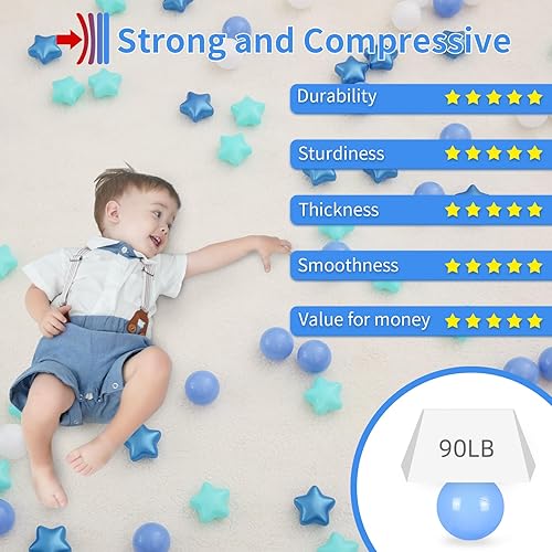 Miniatura 4 de STARBOLO Pelotas para hogueras  100 unidades  4 colores  Pelotas de juguete de plástico a prueba de aplastamiento para niños, bolas de océano de oso