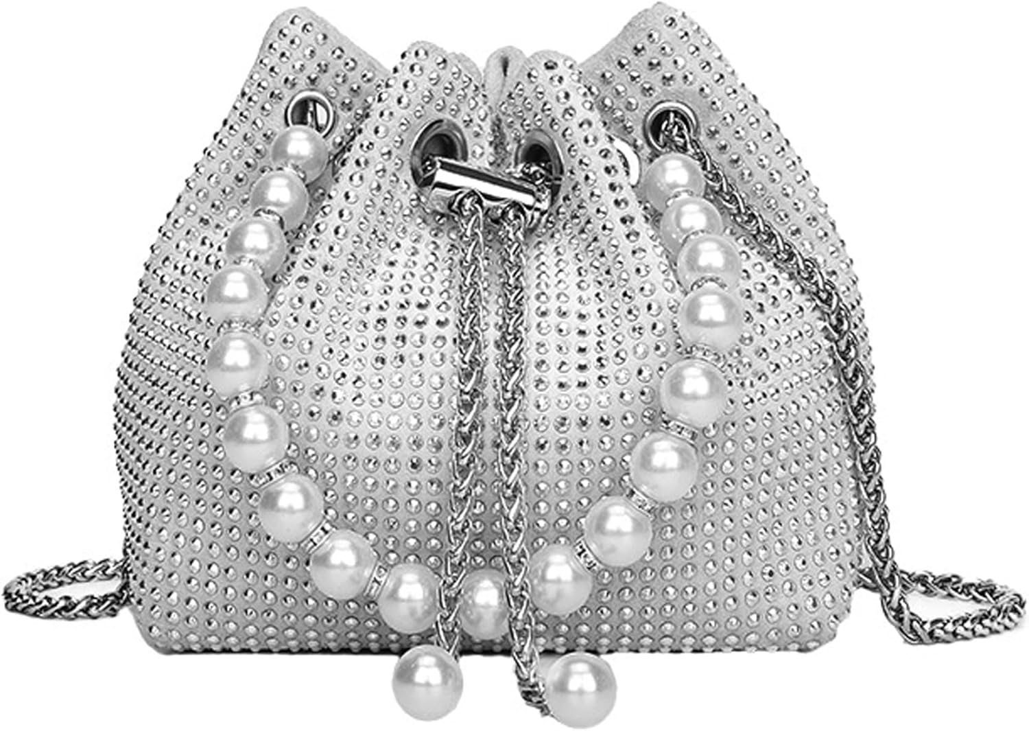Crossbody Evening Bags for Women with Rhinestone - Sparkling Clutch Purses for Parties Proms Night Outs Formal Events | Sparkling Design, Elegant Pearl Grip, Secure Inner Pocket, Perfect Party Size, Premium Materials