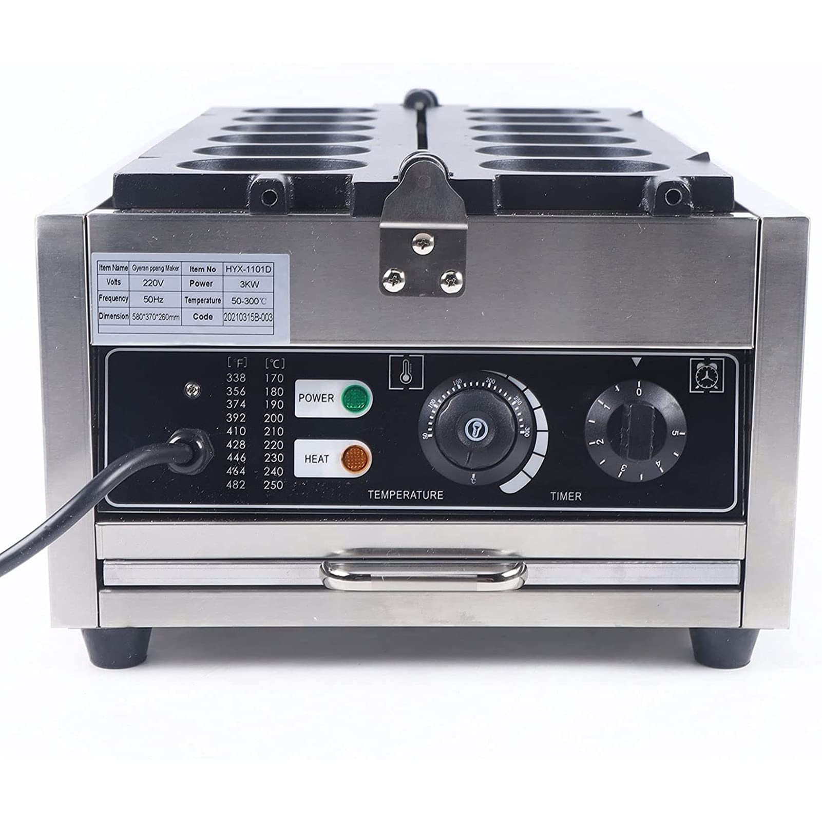 3000W komercyjny wypiekacz do chleba ze stali nierdzewnej, 6-częściowy elektryczny wypiekacz do chleba naleśnikowego z nieprzywierającymi