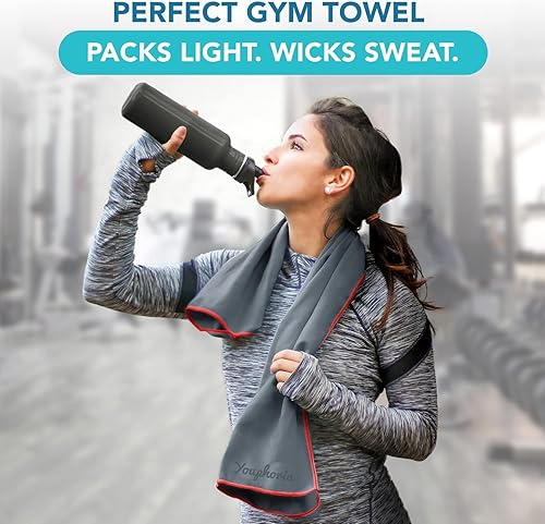 Miniatura 46 de Youphoria Toalla de viaje de microfibra de secado rápido, ligera, toalla de secado rápido para camping, playa, mochilero, senderismo y deporte Gris