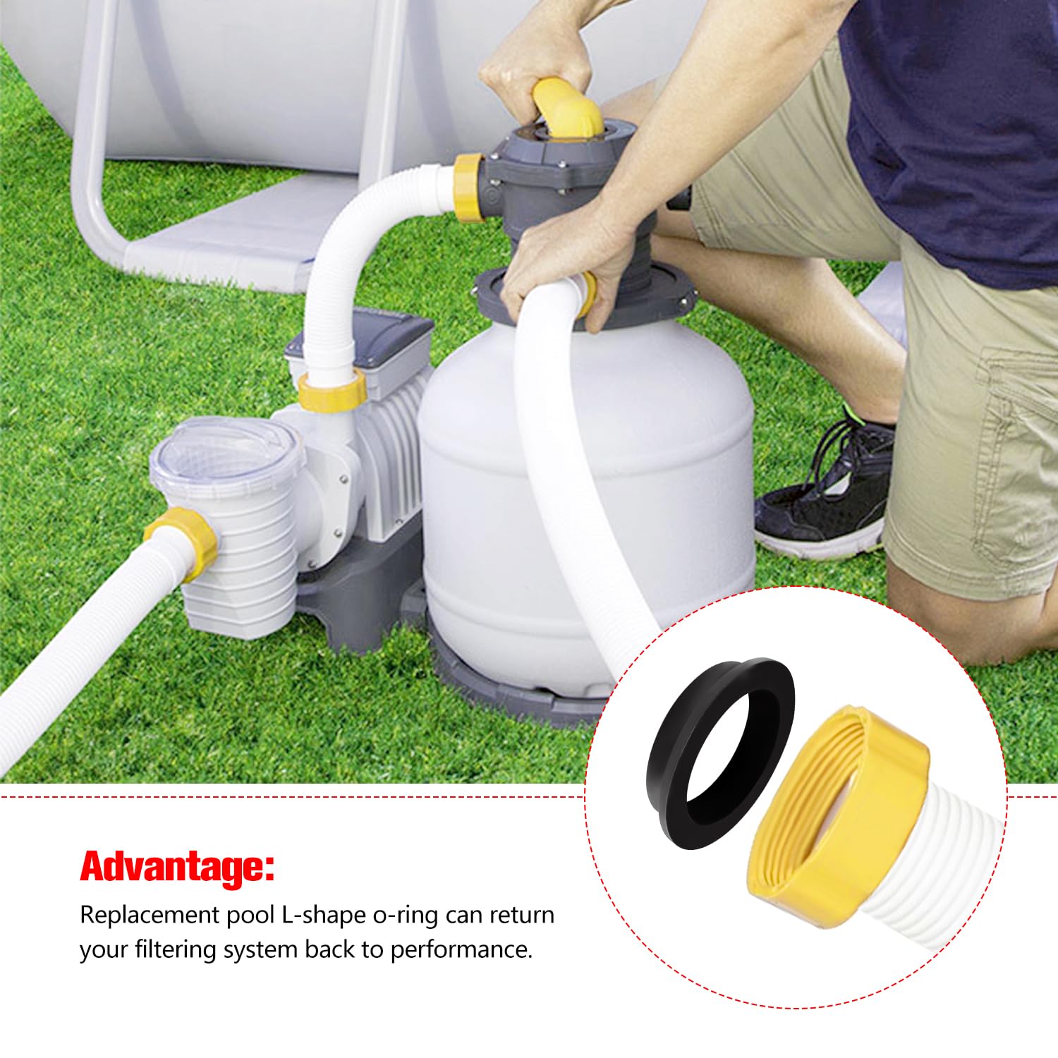 YIXISI 4 Piezas 11228 Juntas Tóricas de Piscina, Junta Tórica de Repuesto para Piscina, Arandelas de Repuesto para Bomba de Arena, Compatible con Intex 26323CA, 26323EH, 26331CA