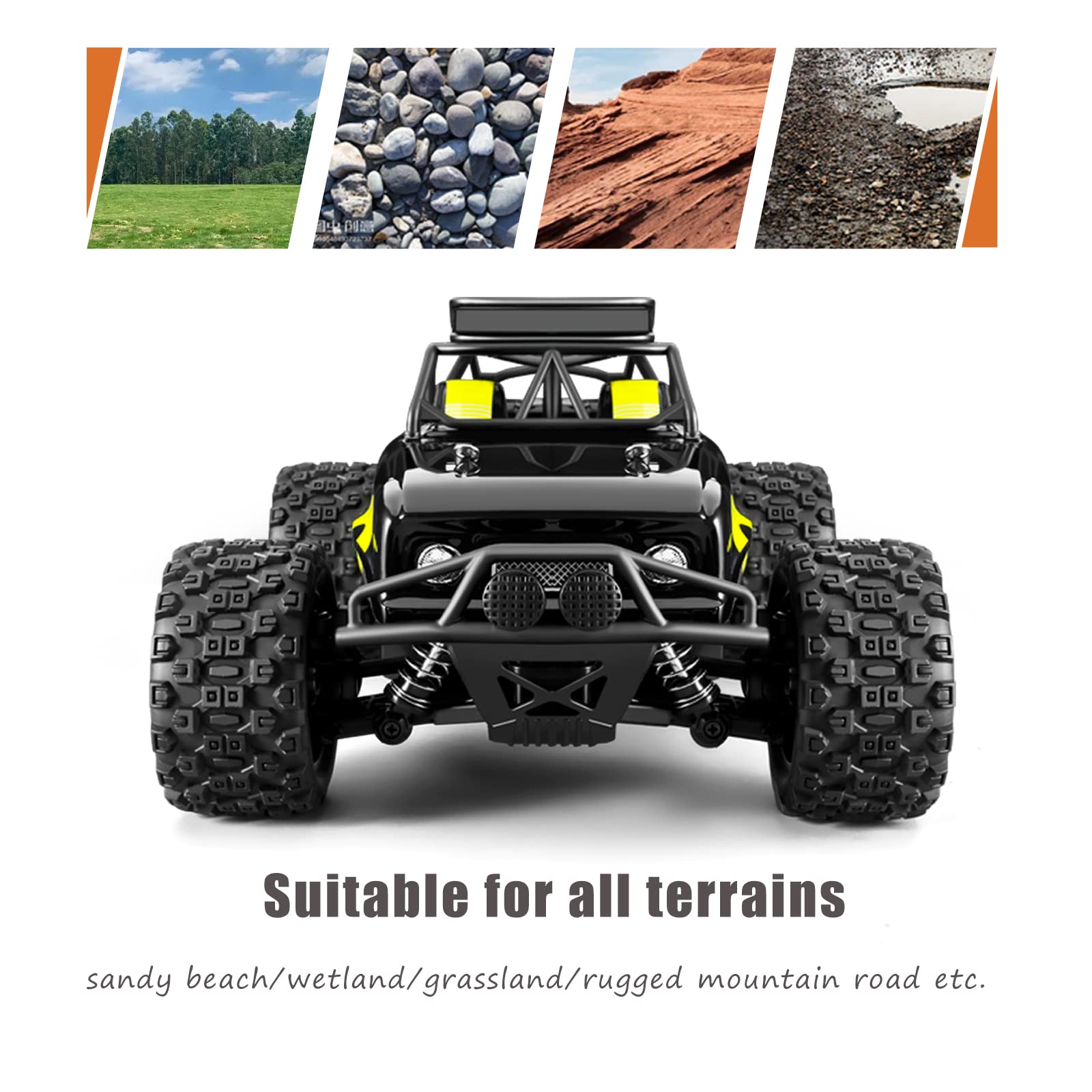 Zdalnie sterowany samochód 1:18 RC Car, 4WD RC samochód terenowy, 40 km/h, szybki samochód wyścigowy, 2,4 GHz RC z 2 akumulatorami do 60 minut pracy, zabawka dla dzieci i dorosłych