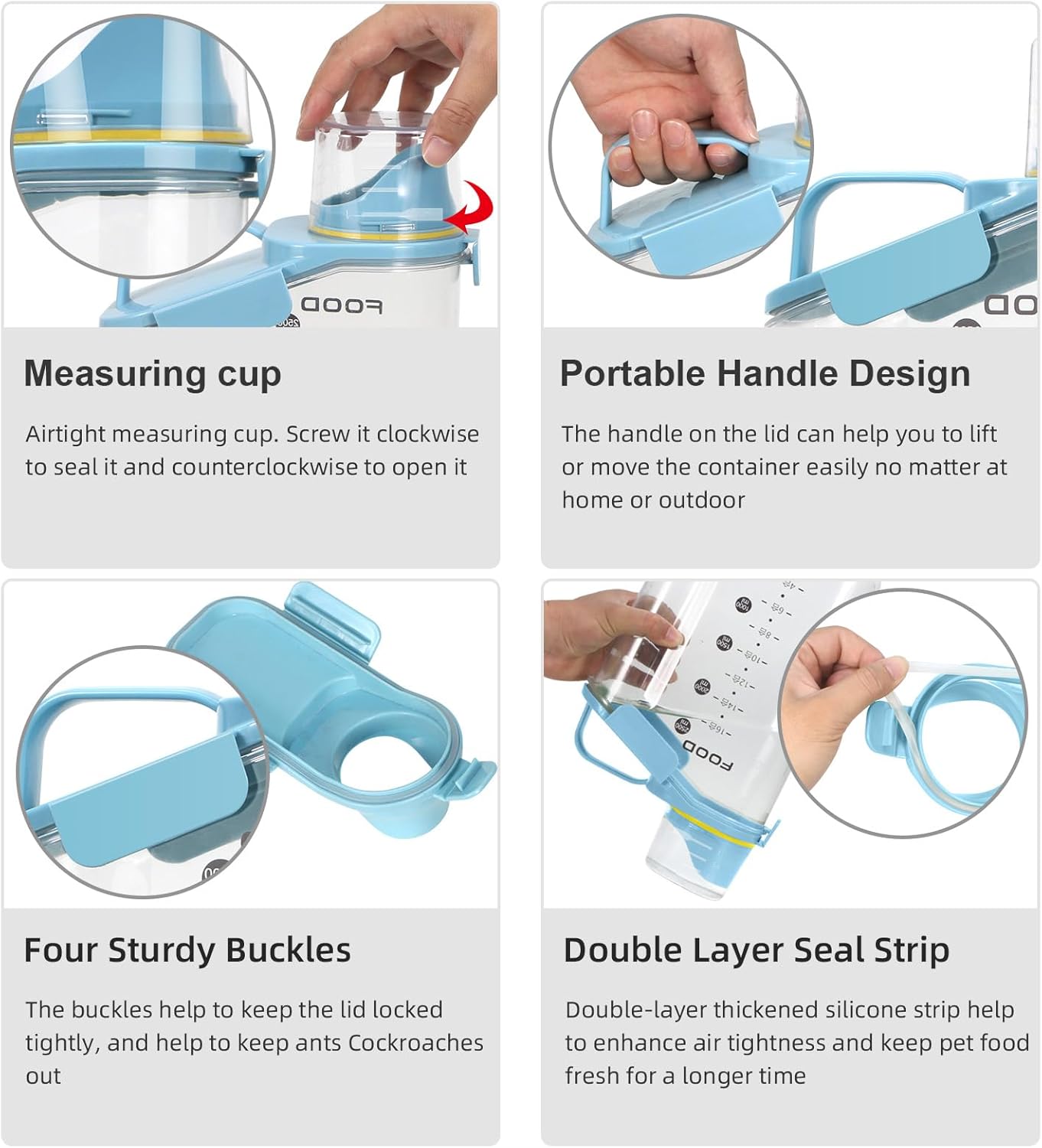 Small Cat and Dog Food Storage Containers BPA Free, Airtight Pet Food Storage Containers 2 Pack