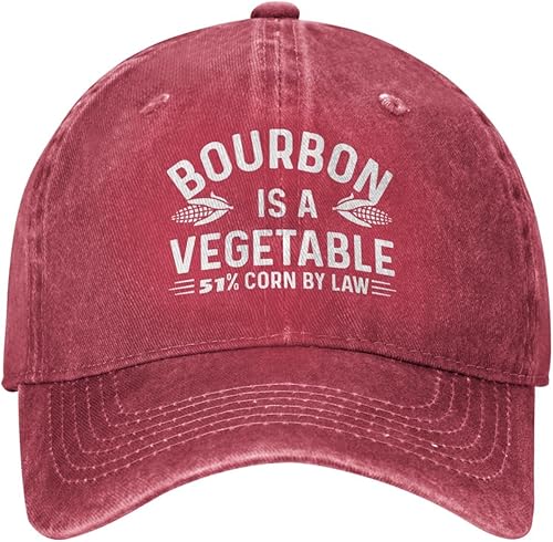 Philysonic Sombrero divertido Bourbon is A Vegetable 51% Corn by Law Hat para hombres, sombreros para papá, gorra divertida