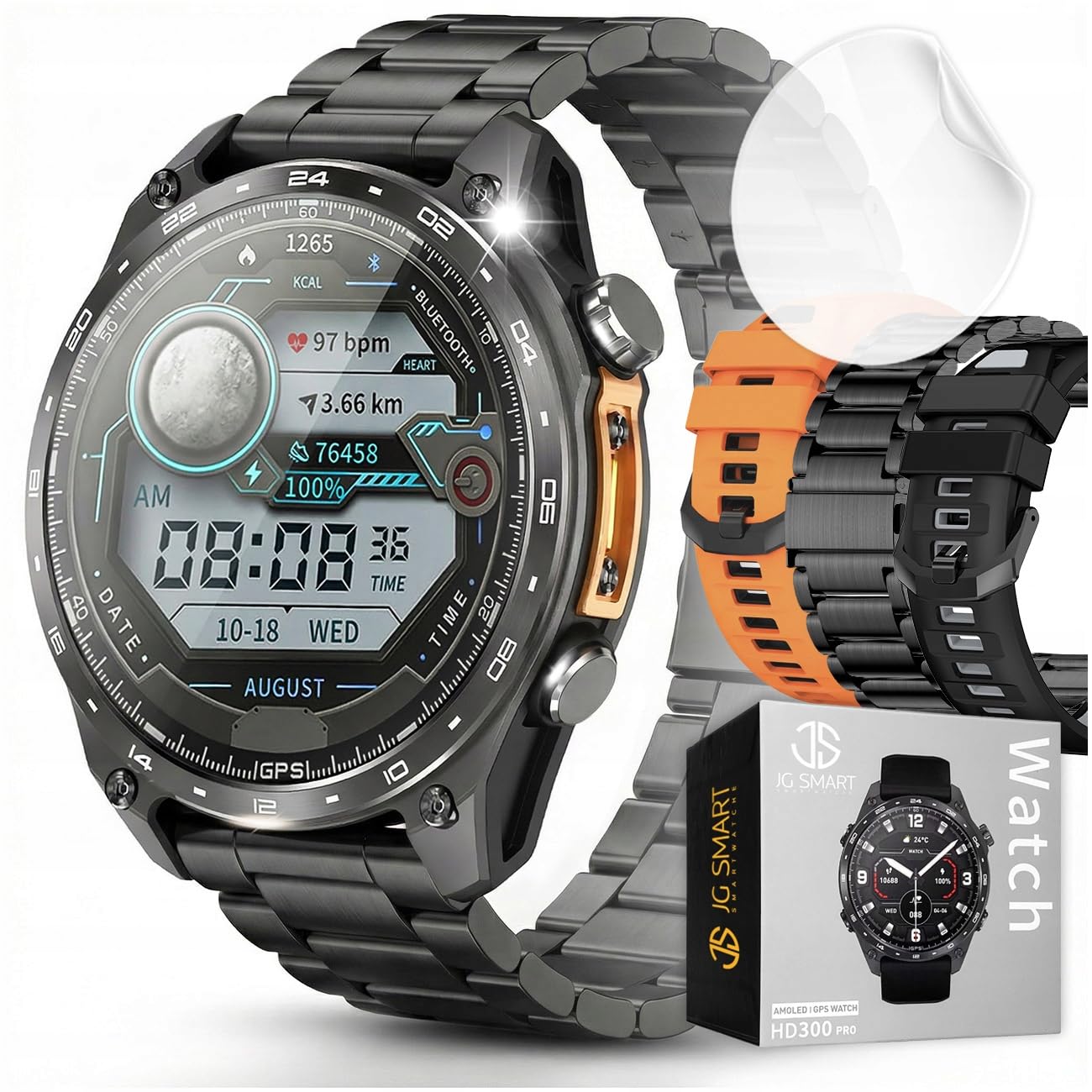 Smartwatch Zegarek Męski GPS 4GB MAPY AMOLED CIŚNIENIE MENU PL WODOODPORNY