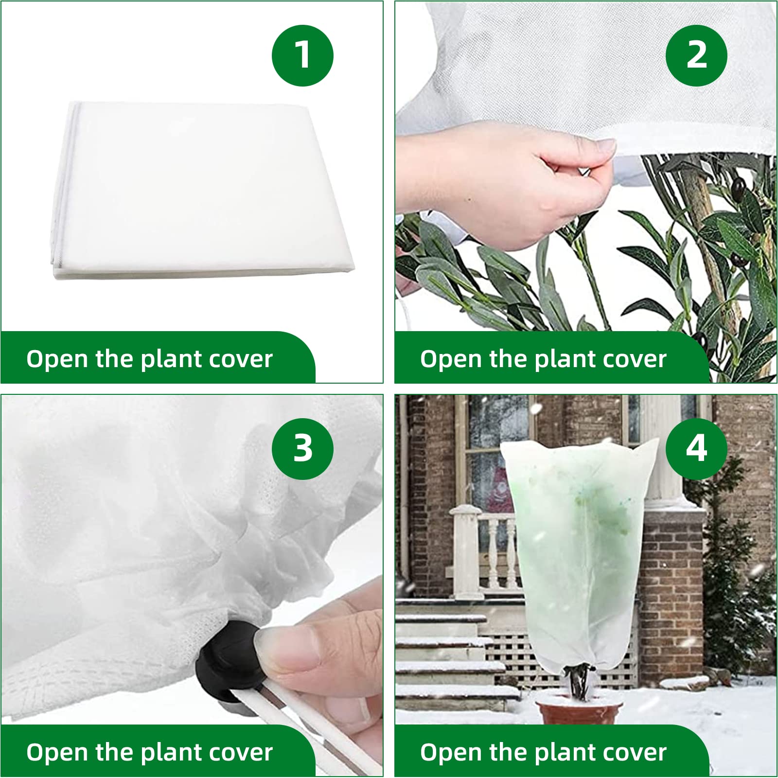 Housses Protection Gel Pasidener - Lot De 3, Fermeture éclair, 114x101 Cm Pour Plantes Extérieur