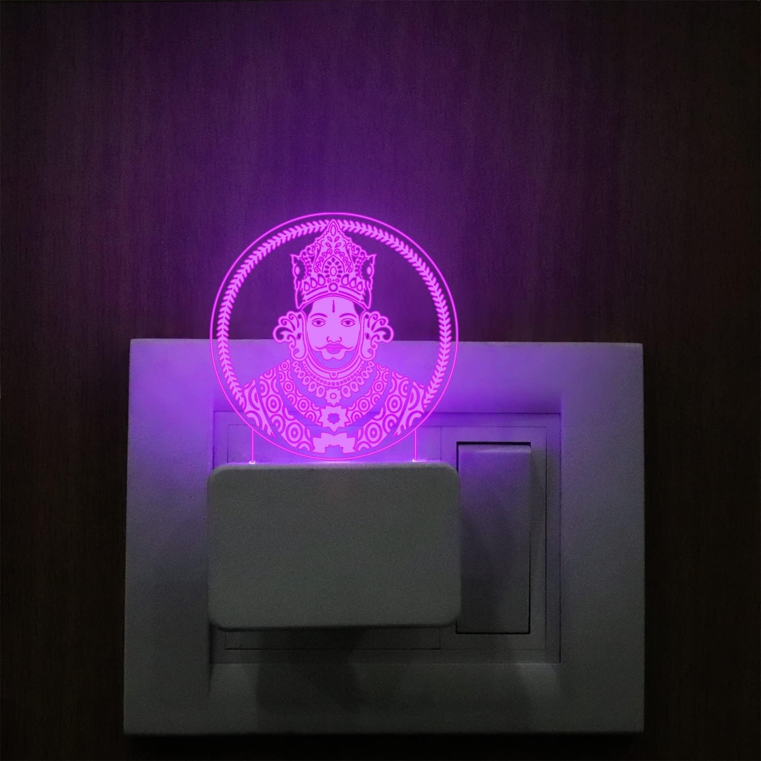 StarLaser 3D Illusion God LED Night Light with 7 Color Changing Plug Lamp (Khatu Shyam Ji)